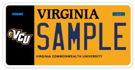 Virginia Commonwealth University – Ram (Black/Gold) Plate