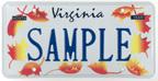 Virginia autumn leaves sample license plate