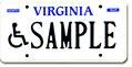 Sample Virginia disabled license plate